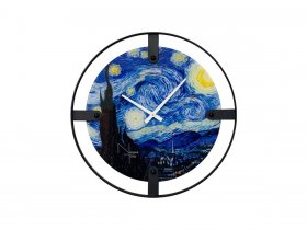 Часы интерьерные NT155 VAN GOGH STARRY NIGHT в Вьюнах - vyuny.mebel-nsk.ru | фото