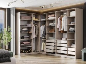 Гардеробная Эккервуд (меланж) в Вьюнах - vyuny.mebel-nsk.ru | фото