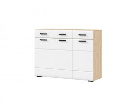 Комод 1200 КМ-01 Либерти (дуб сонома/белый глянец) в Вьюнах - vyuny.mebel-nsk.ru | фото
