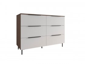 Комод 1300 Роза (орех франклин карамельный/бежевый скин) в Вьюнах - vyuny.mebel-nsk.ru | фото