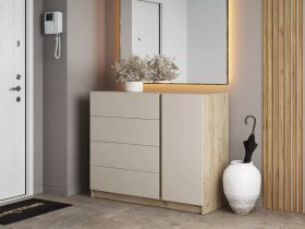 Комод Бостон  КМ-001 (дуб крафт серый/кашемир) в Вьюнах - vyuny.mebel-nsk.ru | фото