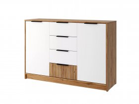 Комод КМ-002 Ивис (дуб крафт золотой/белый) в Вьюнах - vyuny.mebel-nsk.ru | фото