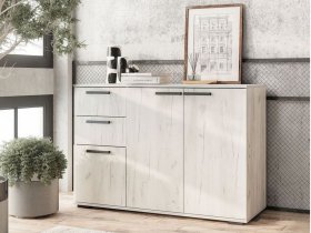Комод Стандарт-3 NEW (дуб крафт белый) в Вьюнах - vyuny.mebel-nsk.ru | фото