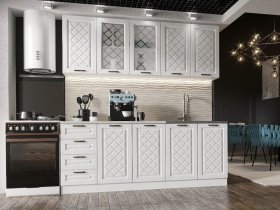 Кухонный гарнитур Агава 2,0 м (акация белая) в Вьюнах - vyuny.mebel-nsk.ru | фото