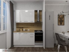 Кухонный гарнитур МДФ Выгодно и точка 1,5 м (белый глянец) в Вьюнах - vyuny.mebel-nsk.ru | фото