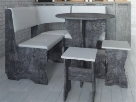 Кухонный уголок Лотос  (цемент темный к/з White) в Вьюнах - vyuny.mebel-nsk.ru | фото