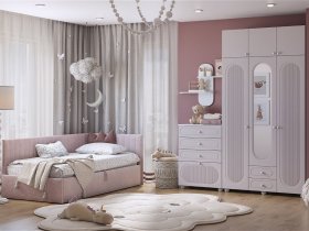 Модульная детская Милана (белое дерево/сакура) в Вьюнах - vyuny.mebel-nsk.ru | фото