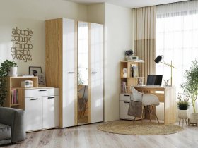 Модульная детская Санса (дуб сонома/белый) в Вьюнах - vyuny.mebel-nsk.ru | фото