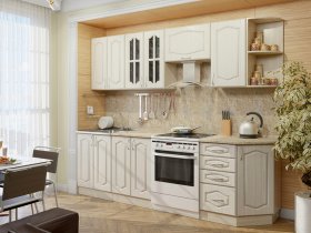 Модульная кухня Классика-1 (дуб молочный) в Вьюнах - vyuny.mebel-nsk.ru | фото