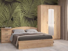 Модульная спальня Ирина (дуб крафт золотой) в Вьюнах - vyuny.mebel-nsk.ru | фото