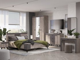 Модульная спальня Кассандра (дуб смоки/MF14) в Вьюнах - vyuny.mebel-nsk.ru | фото