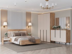 Модульная спальня Сицилия (дуб альпийский/тефия) в Вьюнах - vyuny.mebel-nsk.ru | фото