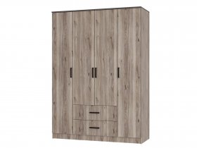 Шкаф четырехстворчатый Титан (дуб смоки) в Вьюнах - vyuny.mebel-nsk.ru | фото