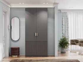 Шкаф двухстворчатый Эккервуд (Нью) (графит) в Вьюнах - vyuny.mebel-nsk.ru | фото