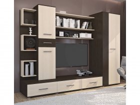 Стенка Верона (дуб венге/дуб молочный) в Вьюнах - vyuny.mebel-nsk.ru | фото