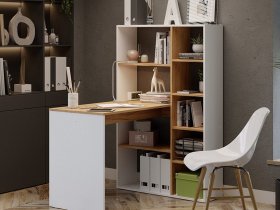 Стол письменный тип 16 (дуб крафт золотой/белый ясень) в Вьюнах - vyuny.mebel-nsk.ru | фото