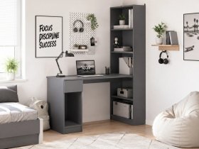 Стол письменный угловой «Лайт» 10.01 (темно-серый) в Вьюнах - vyuny.mebel-nsk.ru | фото