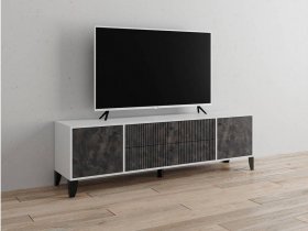 Тумба под ТВ Парус-10 (белый/мальта грей) в Вьюнах - vyuny.mebel-nsk.ru | фото