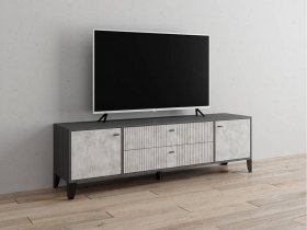 Тумба под ТВ Парус-10 (графит/мальта) в Вьюнах - vyuny.mebel-nsk.ru | фото