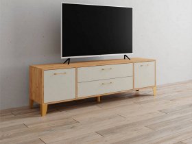 Тумба под ТВ Парус-13 (дуб крафт золотой/кашемир) в Вьюнах - vyuny.mebel-nsk.ru | фото