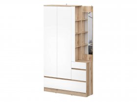 Вешалка с зеркалом Брауни (дуб делано/белый) в Вьюнах - vyuny.mebel-nsk.ru | фото